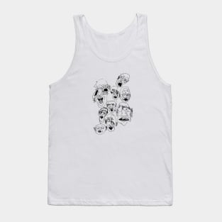 Multiple faces #8 - Psychedelic Ink Drawing with Art Style Tank Top